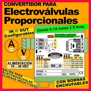 03b2- Convertidor para Electroválvulas (entrada 0-10V, 4-20mA, Potenciómetro)