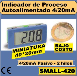 15b2- SMALL-420 Indicador LCD Autoalimentado miniatura (40x20mm)